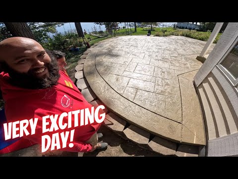 New stamped patio and ELECTRICITY! Finally!