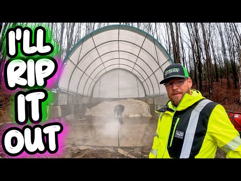 DESTROYING OUR BRAND NEW CONCRETE TO FIX OUR SALT BUNKER!