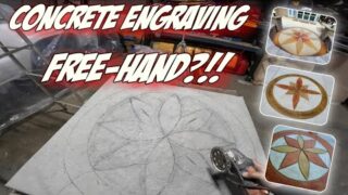 Engraving Concrete (with grinder) ''Sample Pad'' for Testing Color