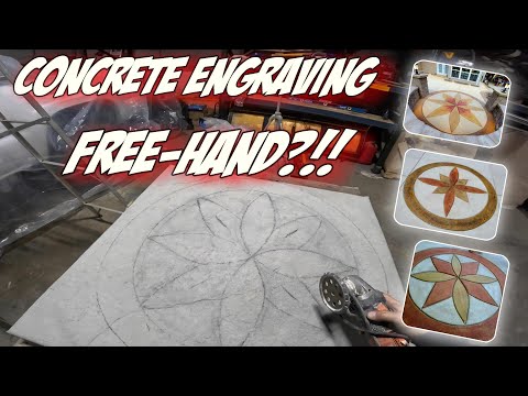 Engraving Concrete (with grinder) ''Sample Pad'' for Testing Color