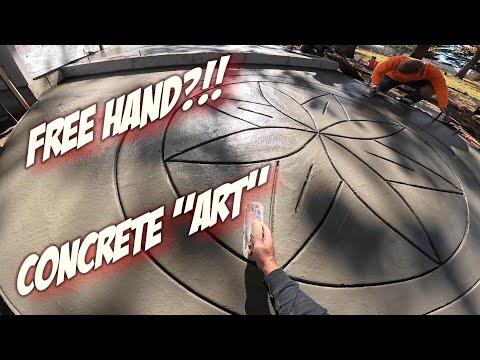 HOW TO: Free-Hand Decorative Flower | Concrete Patio
