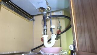 KITCHEN SINK MAJOR WATER LEAK INTO CABINET