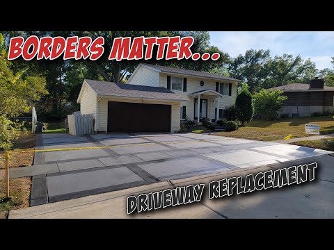NEW Concrete Driveway with 12" Borders (2 Day Tear Out/Replace)