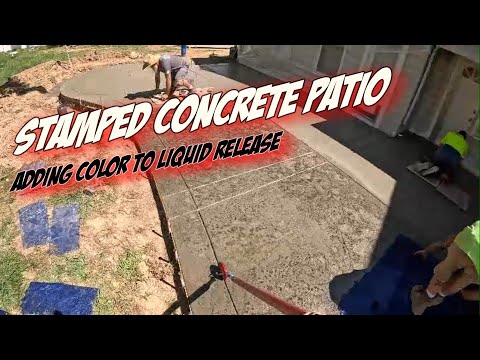 Stamped Patio (Rough Stone Slate) Using Colored Liquid Release