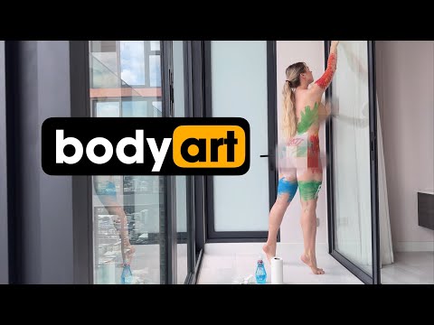 [4K USA Housewife]👙🚫Body art suit How to clean a window? Transparent Haul No Bra See Through Try On